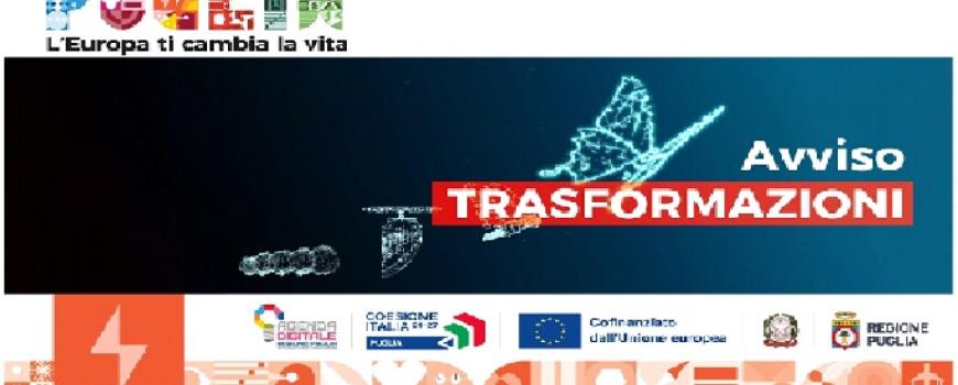 AVVISO PUBBLICO TRASFORMAZIONI -“Servizi per l’innovazione e l’avanzamento tecnologico e interventi per la trasformazione digitale a supporto delle PMI”